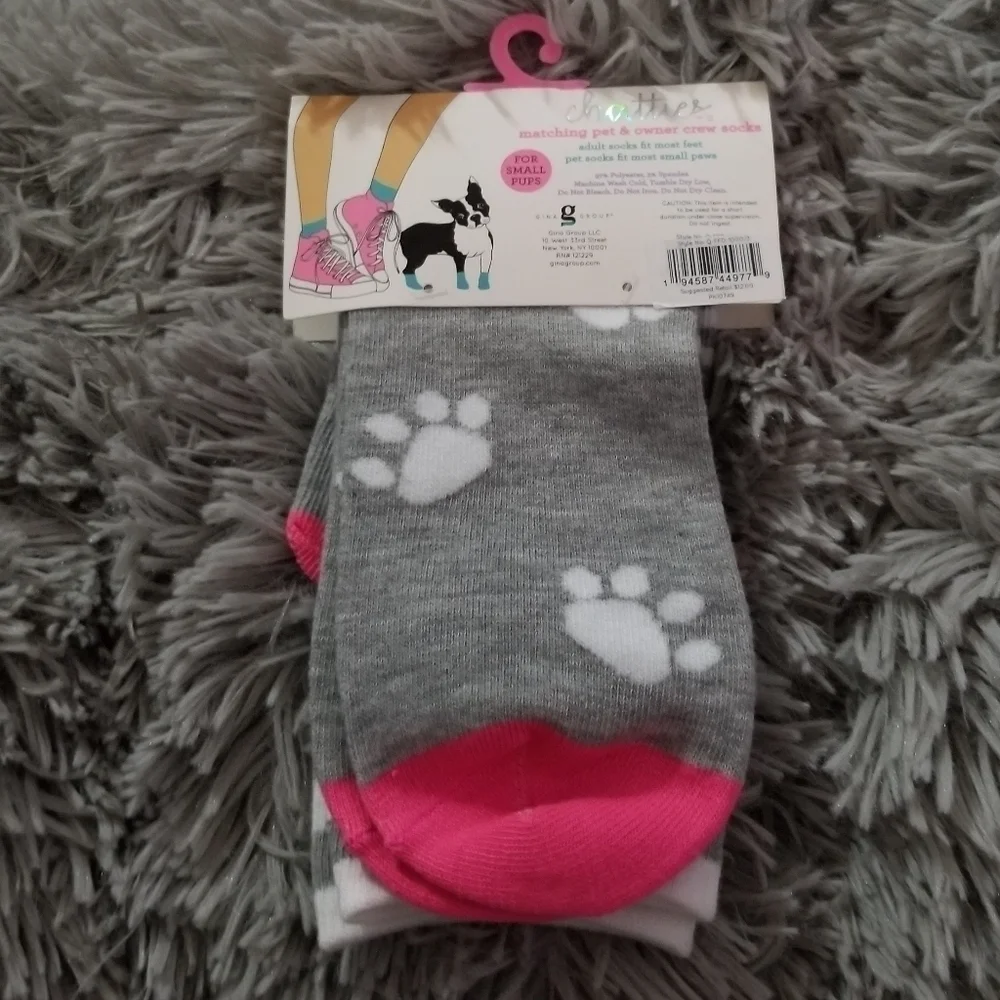 NWT Chatties Matching Sock Set For Pet And Owner For Small Pups